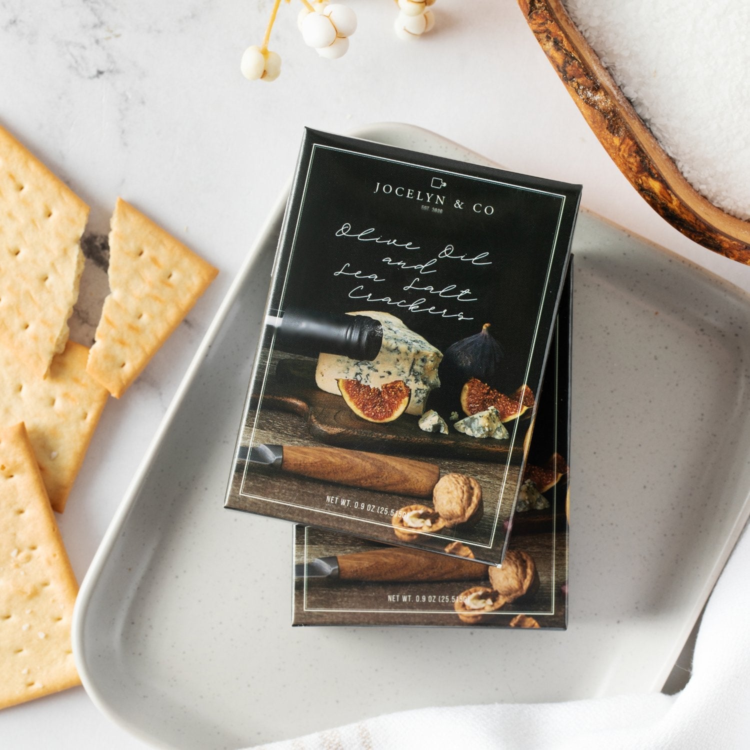 The Winery Collection Olive Oil & Sea Salt Mini Crackers - Jocelyn & Co. Drop Ship